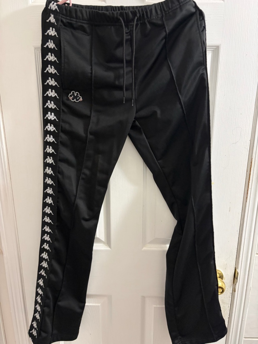 Kappa Black Tracksuit Pants with Buttons and Zip-up Crewneck
